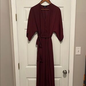 Aakaa Deep Burgundy Wrap Dress Medium
